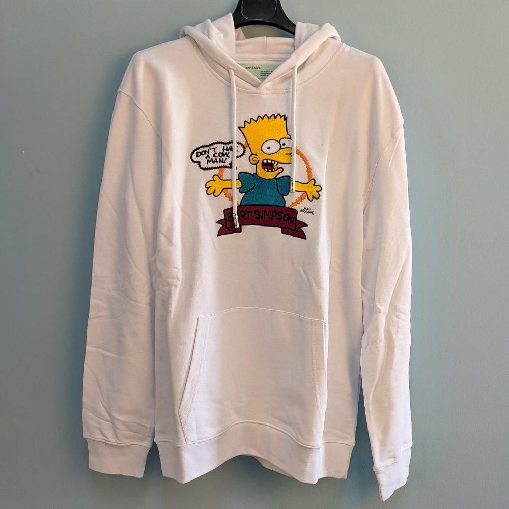 Off-White Bart Simpson White Color Hoodie